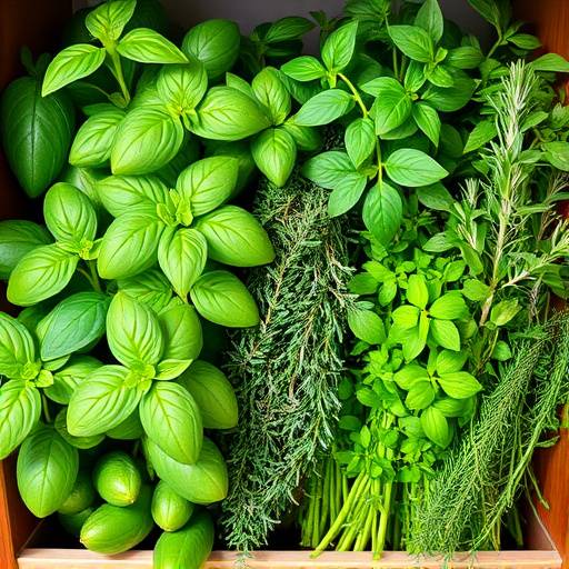 Hierbas arom치ticas frescas como albahaca, or칠gano y romero almacenadas en recipientes adecuados.