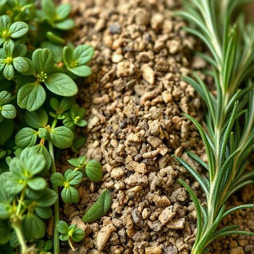 Un estante de especias con hierbas y especias mediterr&aacute;neas como or&eacute;gano, tomillo y romero.